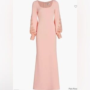 Badgley Mischka Pale Rose Long Sleeve Dress